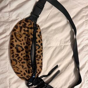 Aimee Kestenberg Leopard Print Fanny Pack with Black Strap
